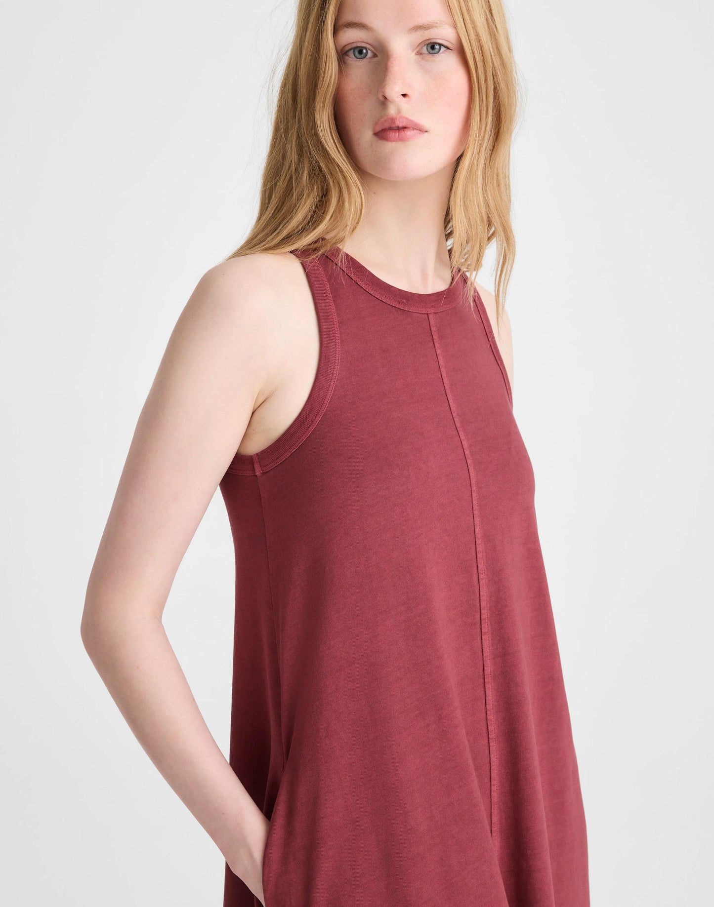 Seamed Tank Maxi Dress in Allday Jersey Dusty Merlot | Madewell