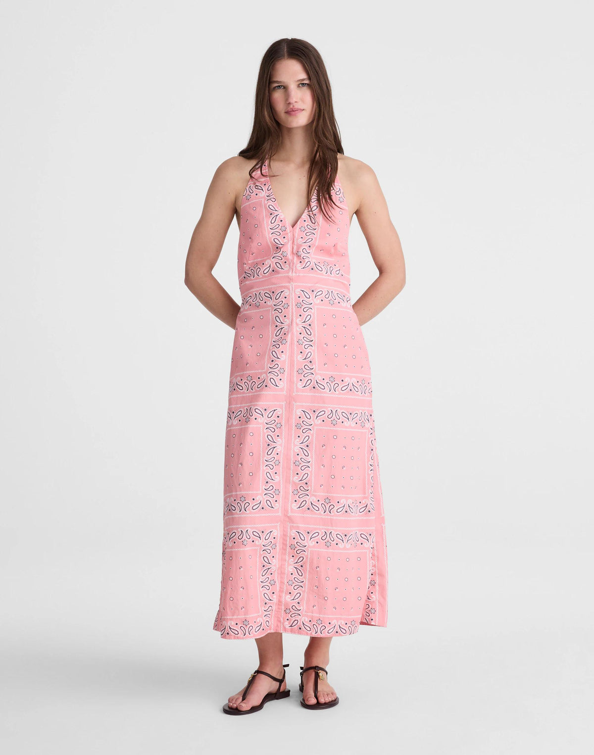 Madewell x Shopbop Smocked Halter Midi Dress Coral Bloom | Madewell