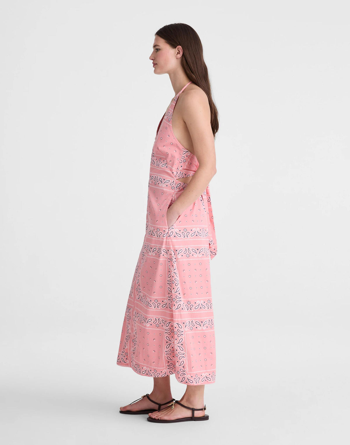 Madewell x Shopbop Smocked Halter Midi Dress Coral Bloom | Madewell