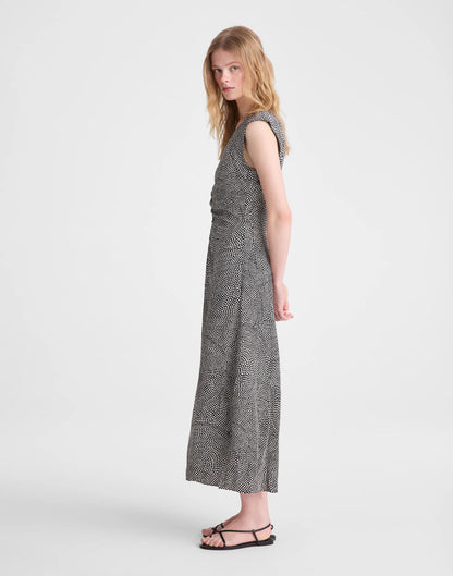 Ruched Flutter-Sleeve Midi Dress Jet Black | Madewell
