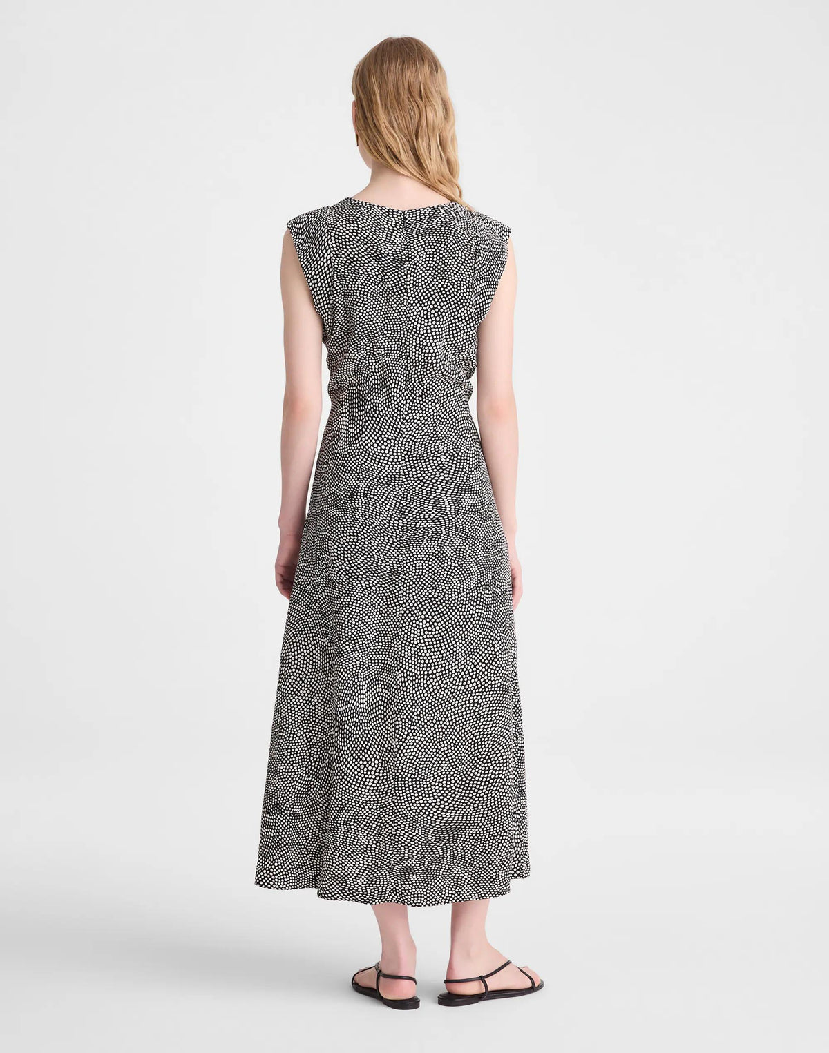 Ruched Flutter-Sleeve Midi Dress Jet Black | Madewell