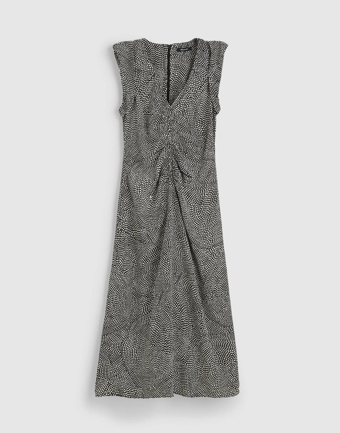 Ruched Flutter-Sleeve Midi Dress Jet Black | Madewell