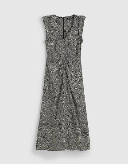 Ruched Flutter-Sleeve Midi Dress Jet Black | Madewell