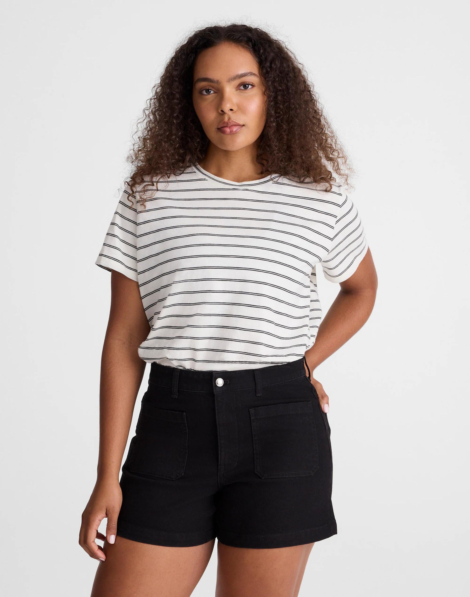 The Curvy Emmy Denim Short Black Rinse Wash | Madewell