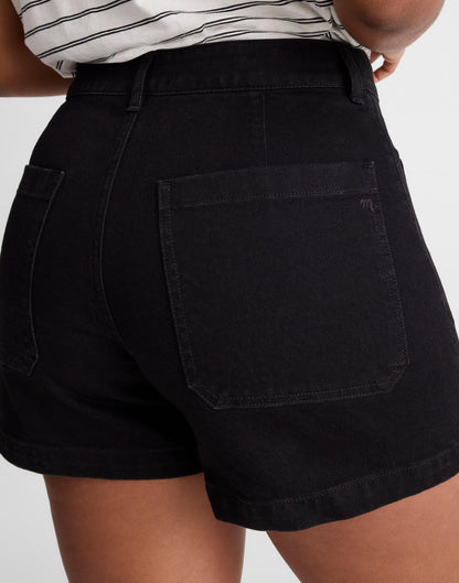 The Curvy Emmy Denim Short Black Rinse Wash | Madewell
