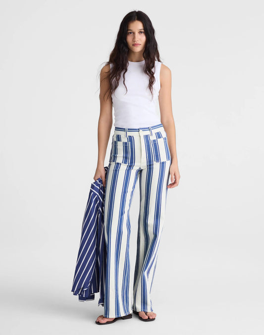 The Emmy Wide-Leg Pant Waterfall Stripe | Madewell