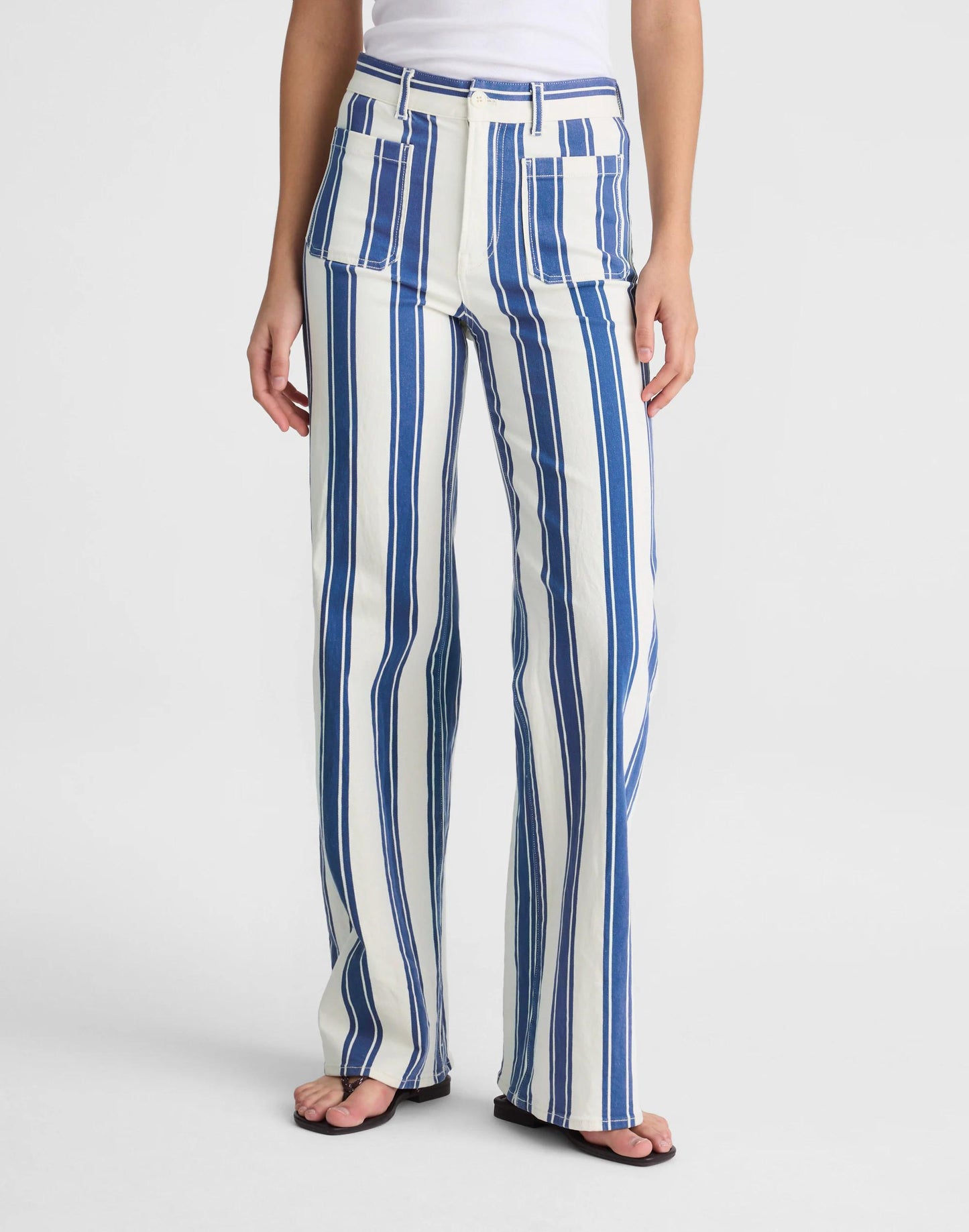 The Emmy Wide-Leg Pant Waterfall Stripe | Madewell