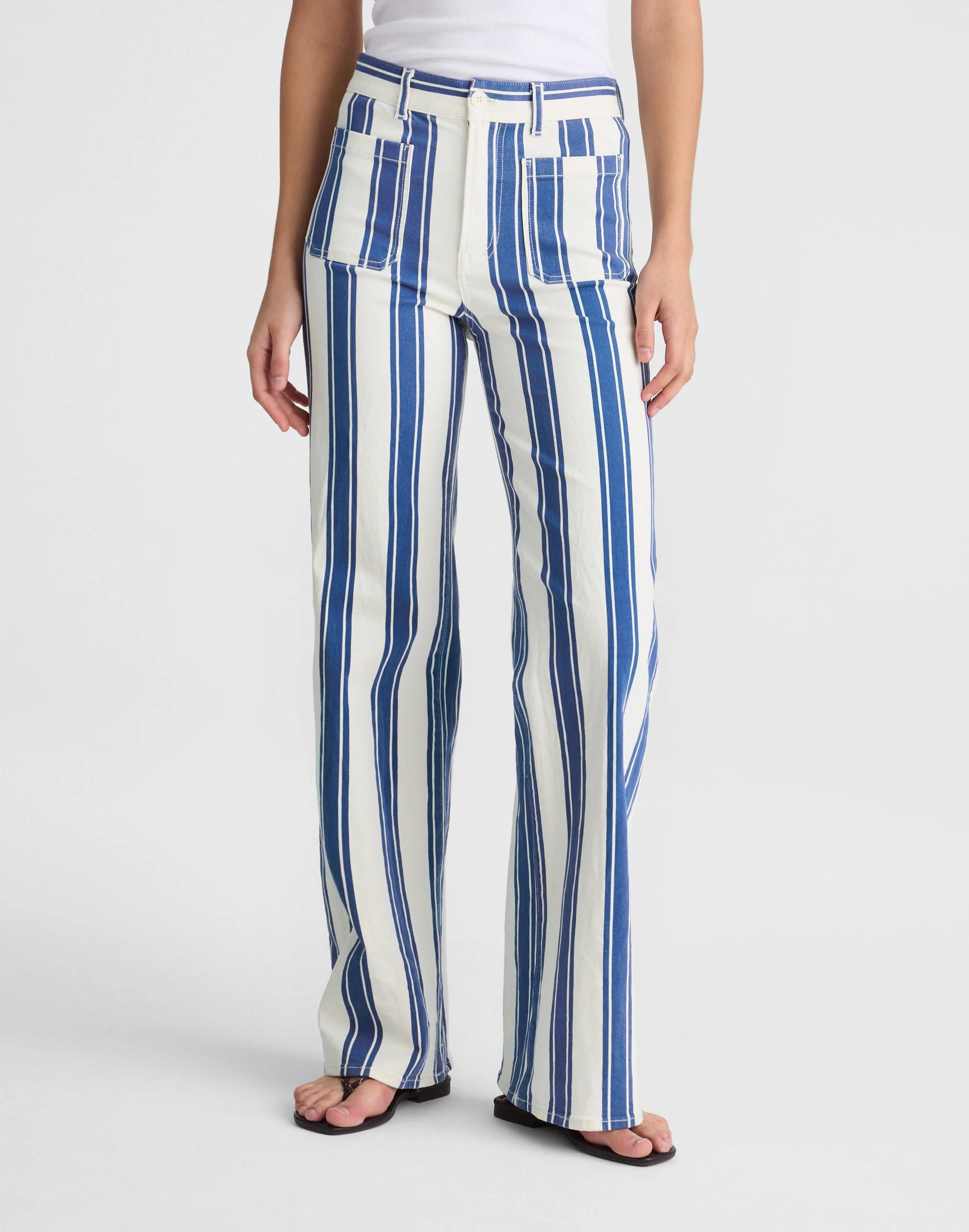 The Emmy Wide-Leg Pant Waterfall Stripe | Madewell