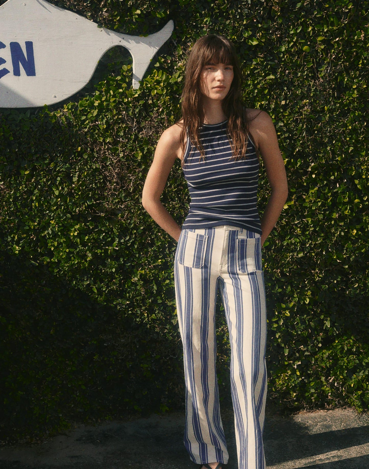 The Emmy Wide-Leg Pant Waterfall Stripe | Madewell