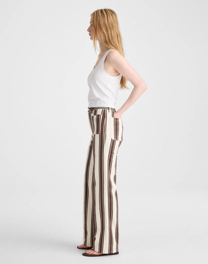 The Emmy Wide-Leg Pant Dark Brown Stripe | Madewell