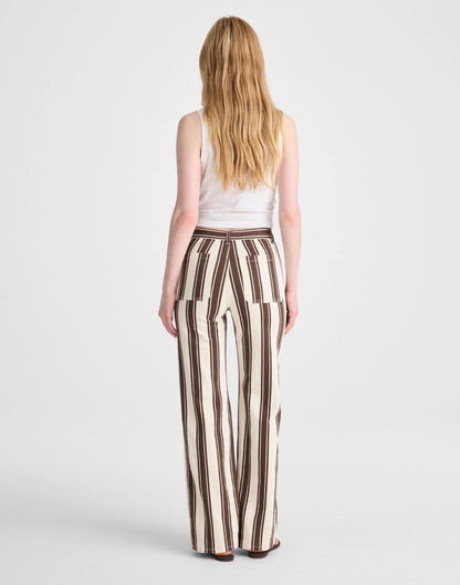 The Emmy Wide-Leg Pant Dark Brown Stripe | Madewell