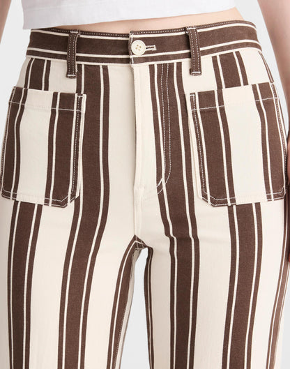 The Emmy Wide-Leg Pant Dark Brown Stripe | Madewell