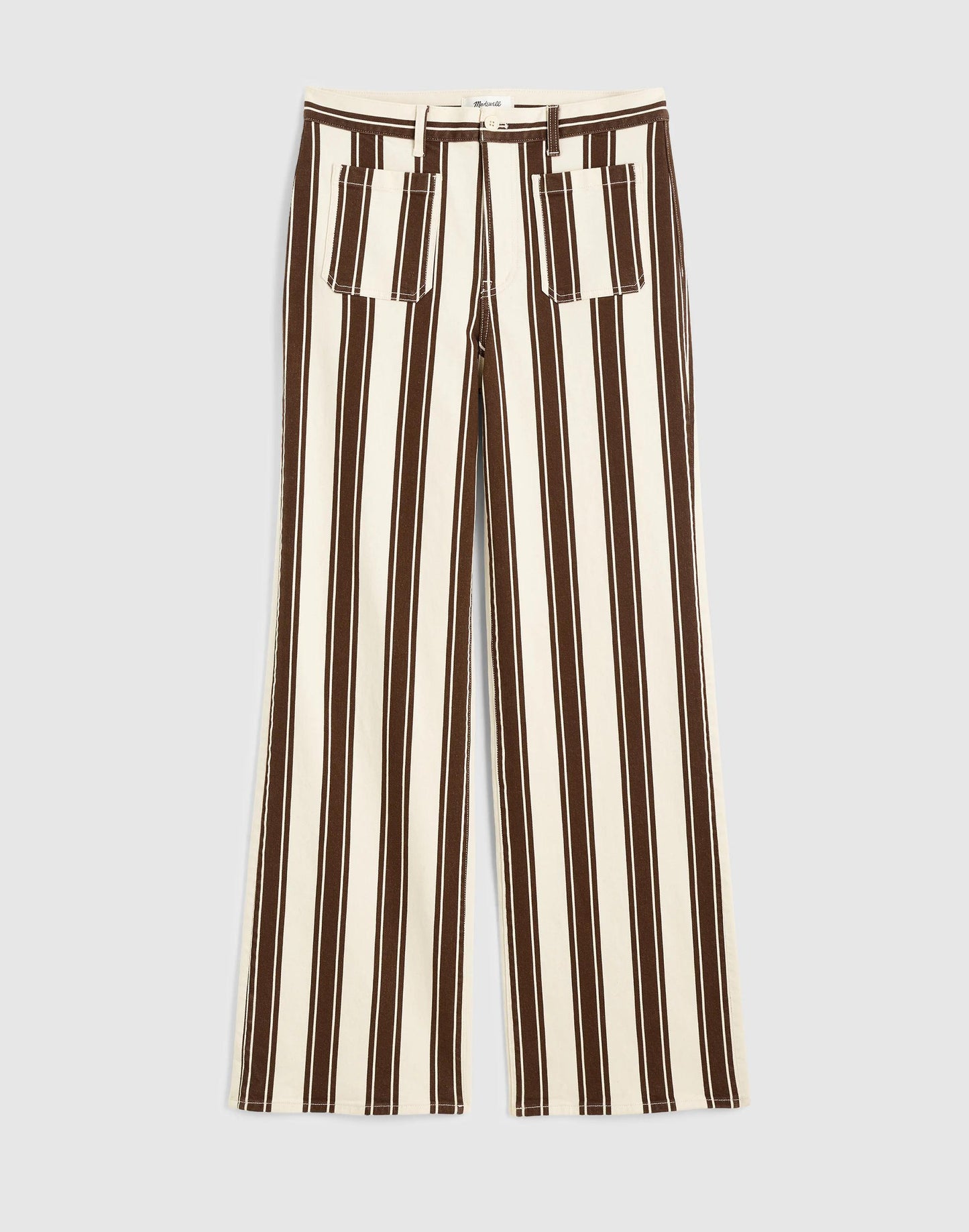 The Emmy Wide-Leg Pant Dark Brown Stripe | Madewell