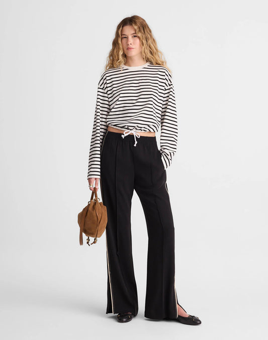 Pull-On Bootcut Track Pant Jet Black | Madewell