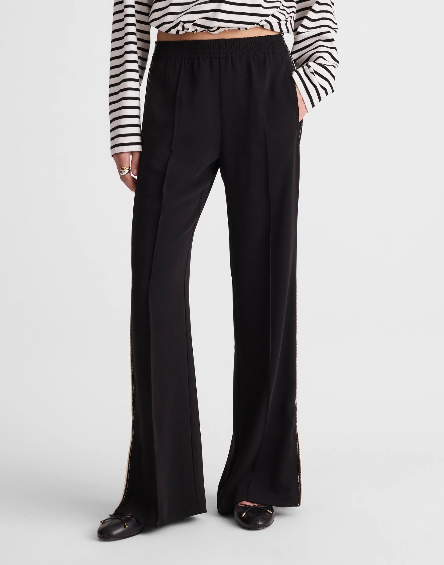 Pull-On Bootcut Track Pant Jet Black | Madewell