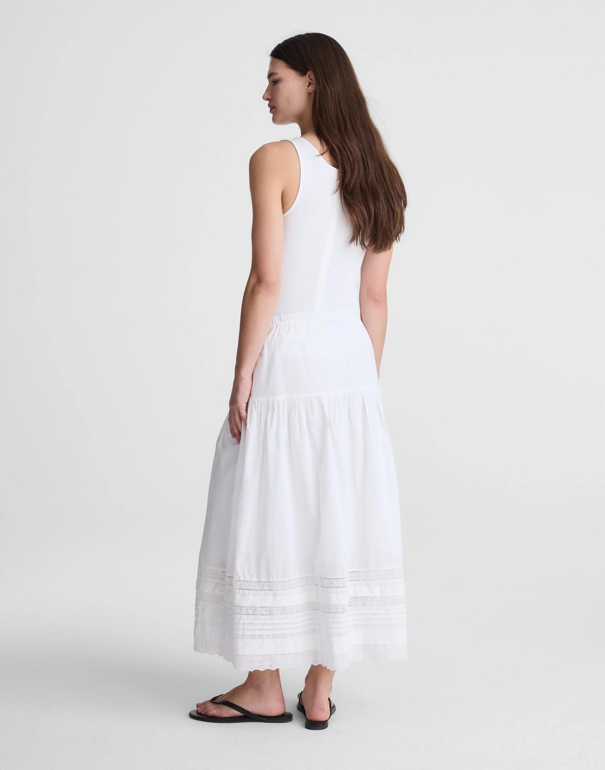 Pintucked Midi Skirt White | Madewell