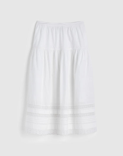 Pintucked Midi Skirt White | Madewell