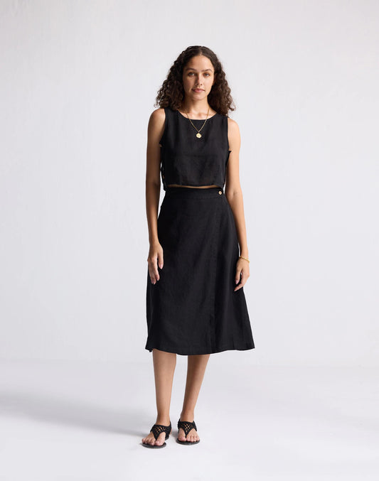 Reistor® Overlap Midi Skirt in 100% Black Hemp Black | Madewell