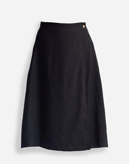 Reistor® Overlap Midi Skirt in 100% Black Hemp Black | Madewell
