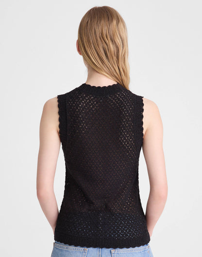 Pointelle Sleeveless Top Black | Madewell