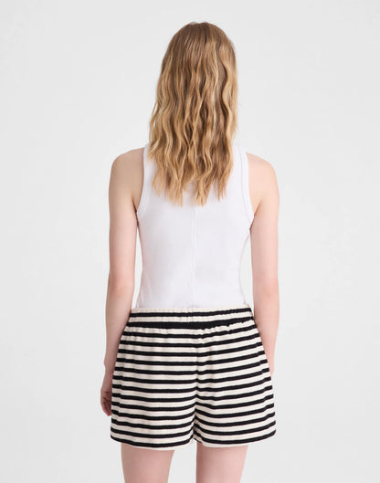 Pull-On Shorts in Terry Black Ivory | Madewell