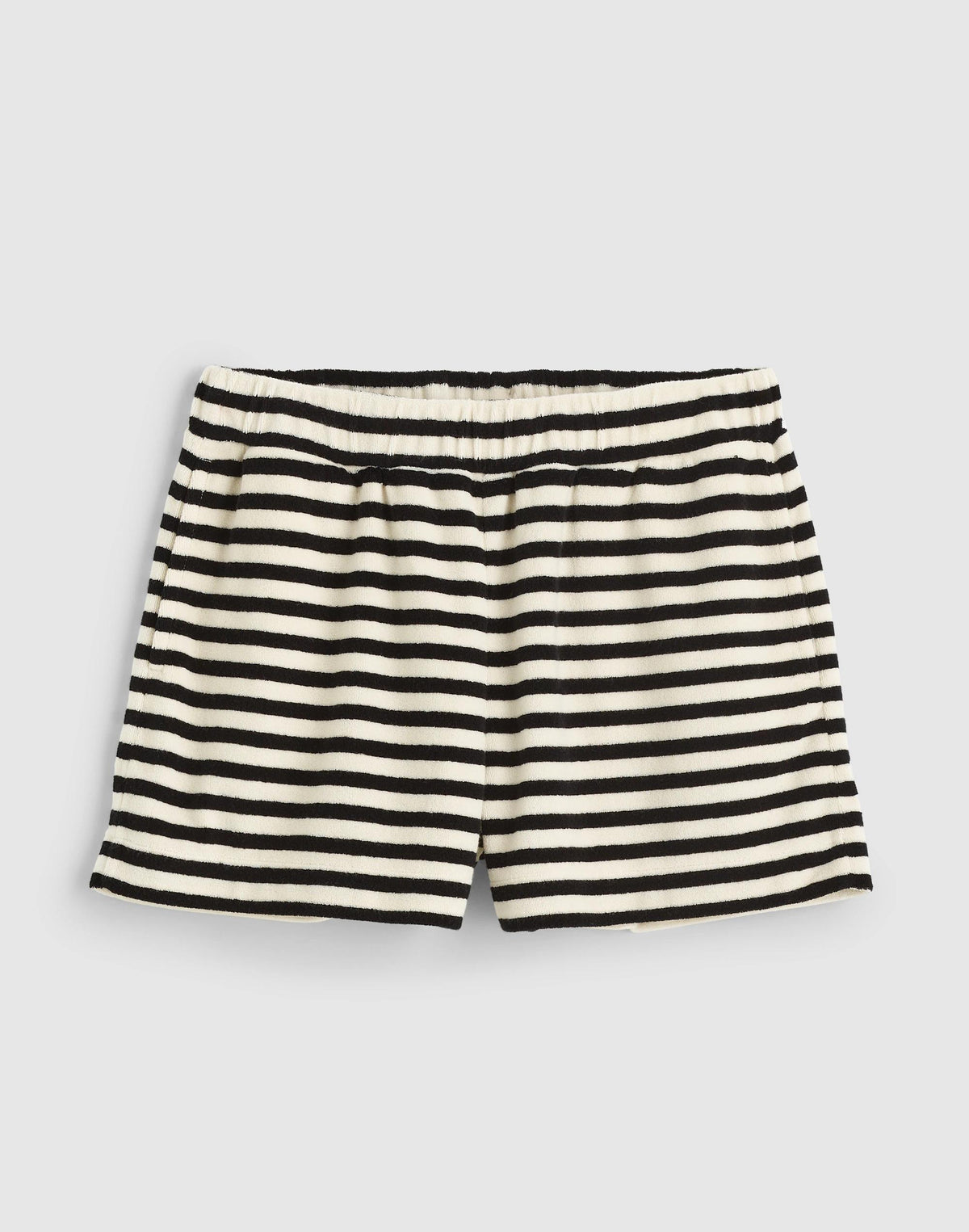 Pull-On Shorts in Terry Black Ivory | Madewell