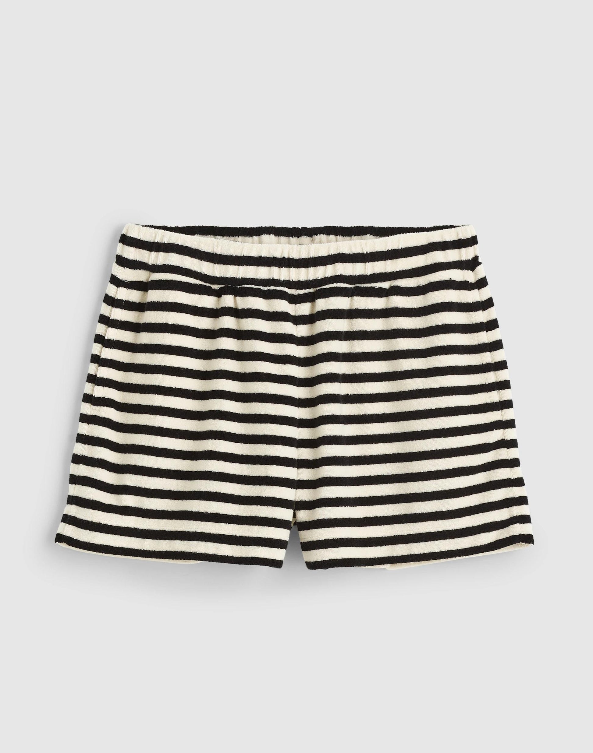 Pull-On Shorts in Terry Black Ivory | Madewell