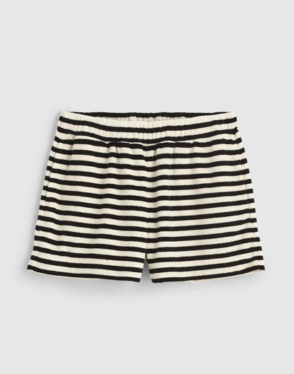 Pull-On Shorts in Terry Black Ivory | Madewell