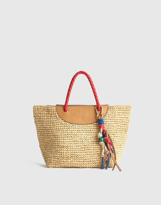 The Woven Mini Tote Festival Red Multi | Madewell