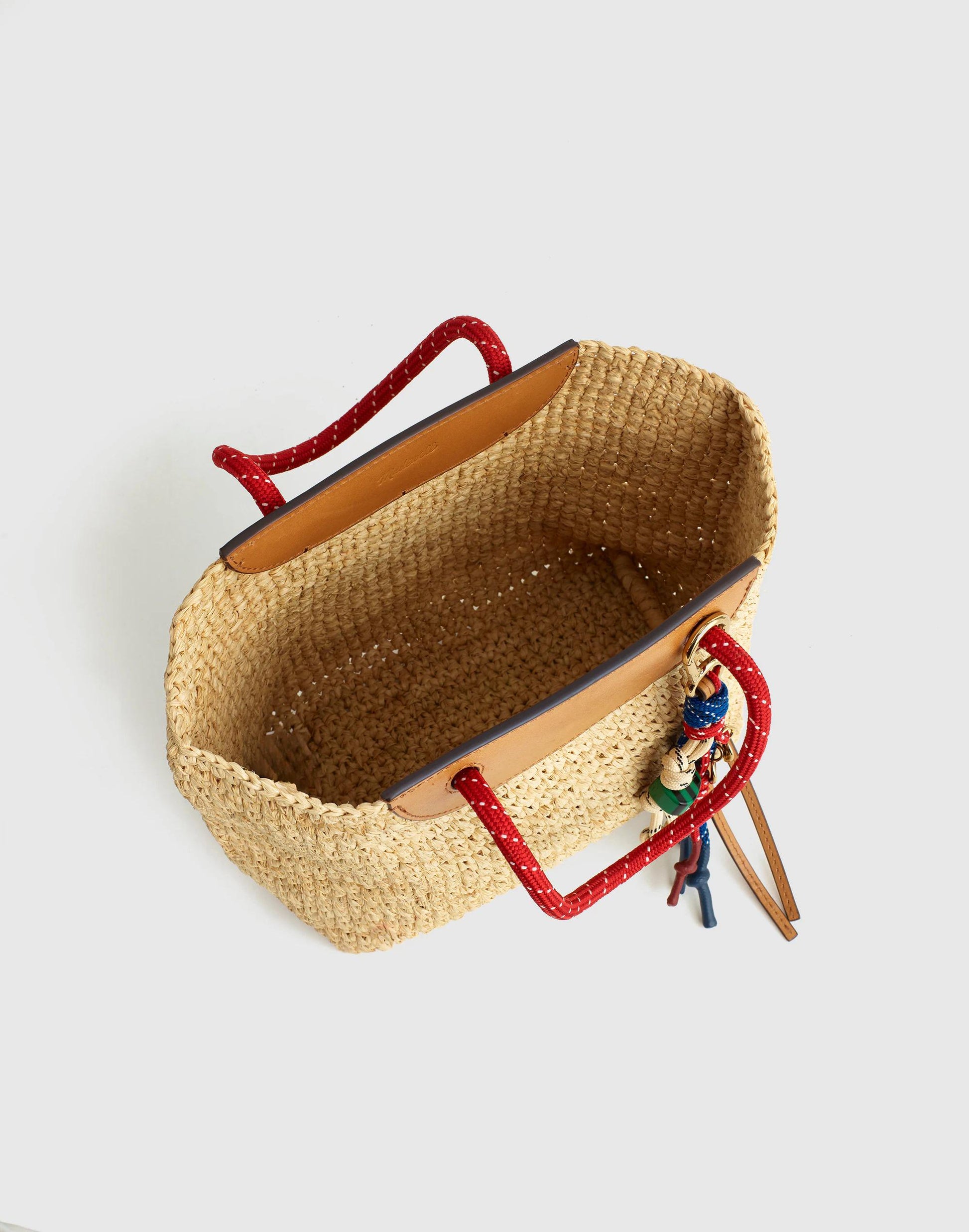 The Woven Mini Tote Festival Red Multi | Madewell