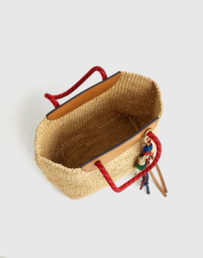 The Woven Mini Tote Festival Red Multi | Madewell