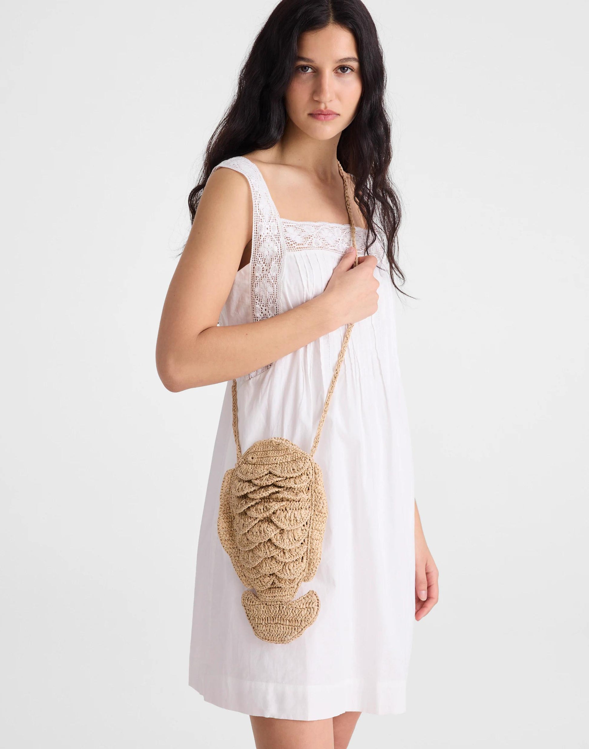 Handwoven Fish Crossbody Bag Natural Multi | Madewell