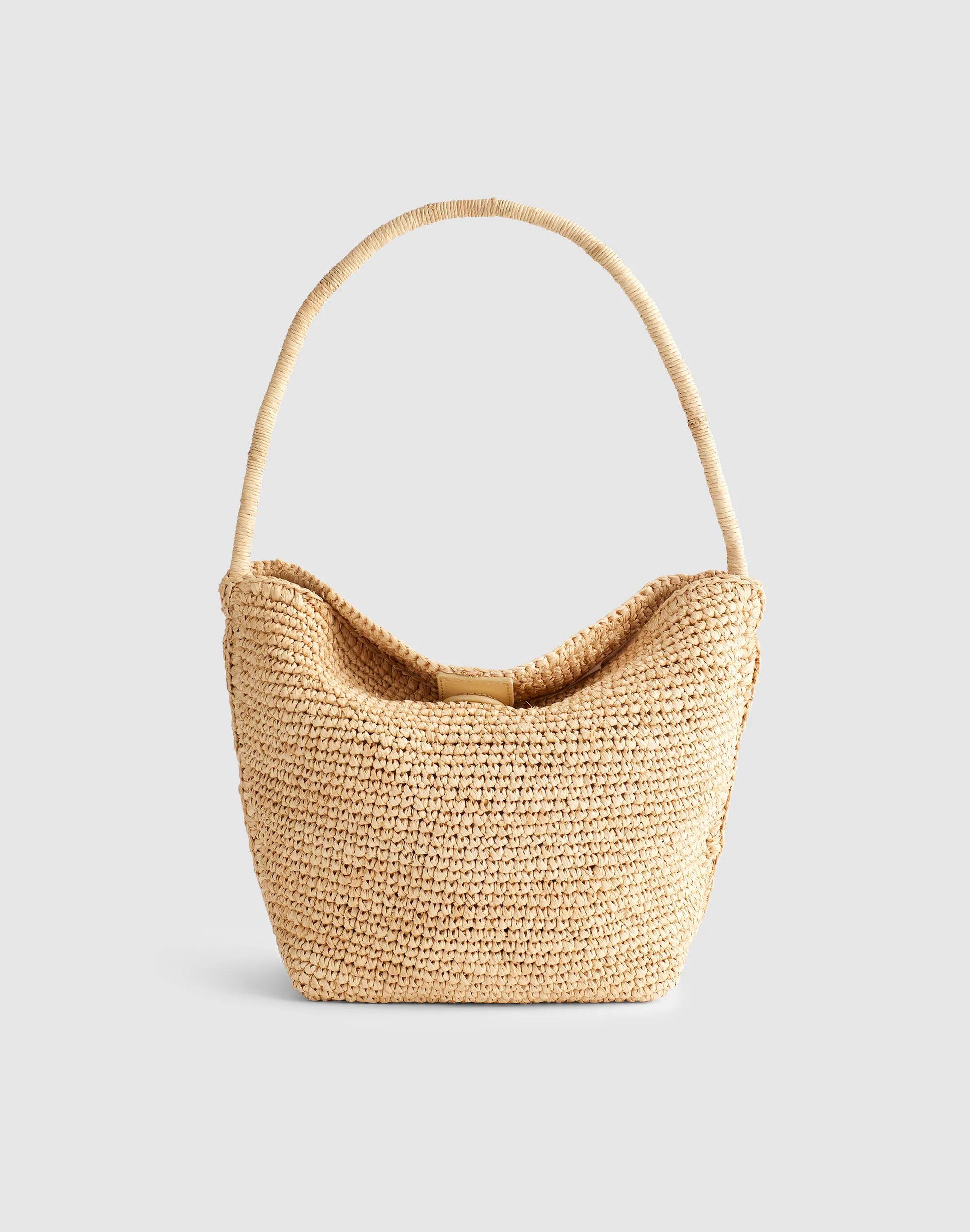 The Signature Woven Shoulder Bag in Raffia Natural | Madewell