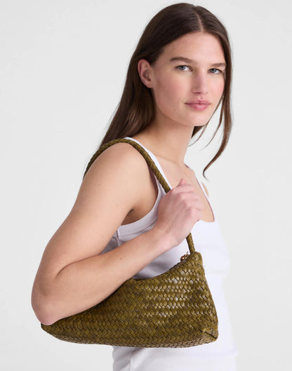 The Signature Woven Mini Zip Shoulder Bag Coffee Bean | Madewell