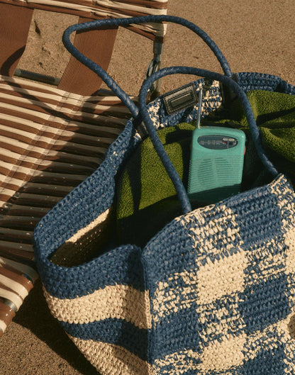 Handwoven Oversized Tote Navy Multi | Madewell
