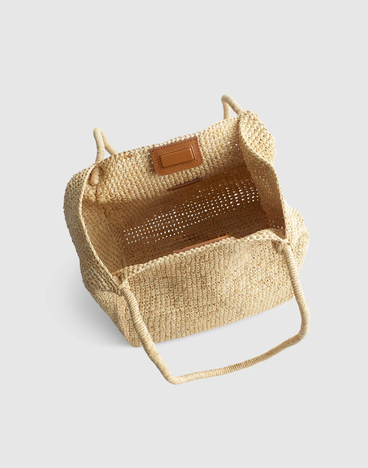 The Lexington Small Tote in Raffia Warm Coffee Multi | Madewell