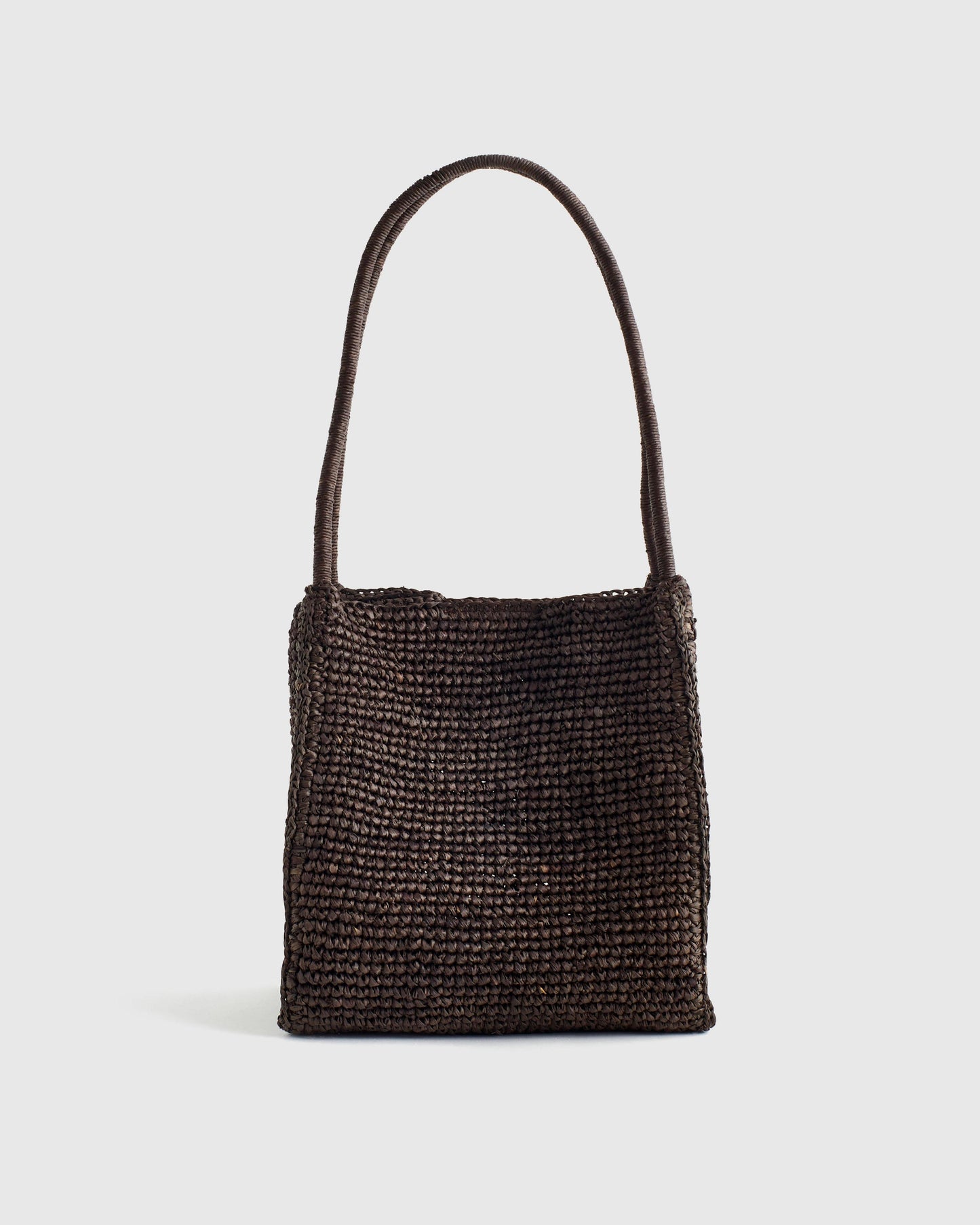 The Lexington Small Tote in Raffia Dark Carob | Madewell