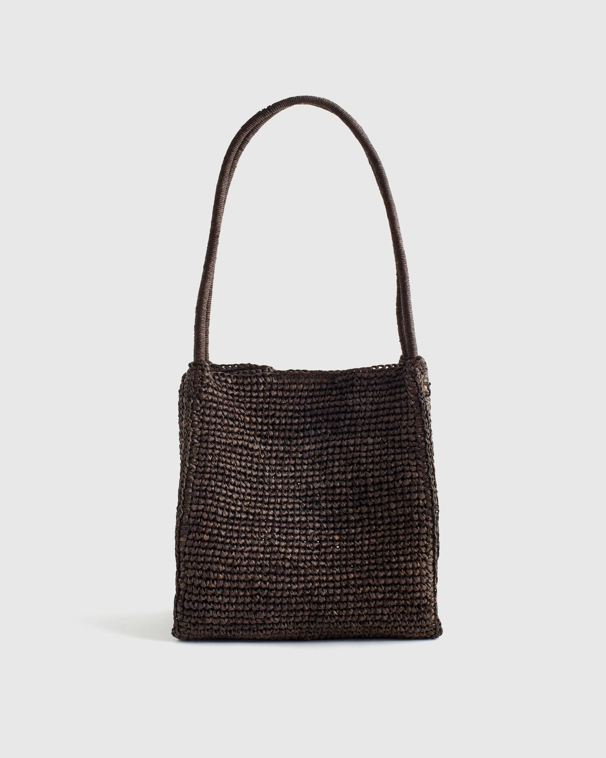 The Lexington Small Tote in Raffia Dark Carob | Madewell