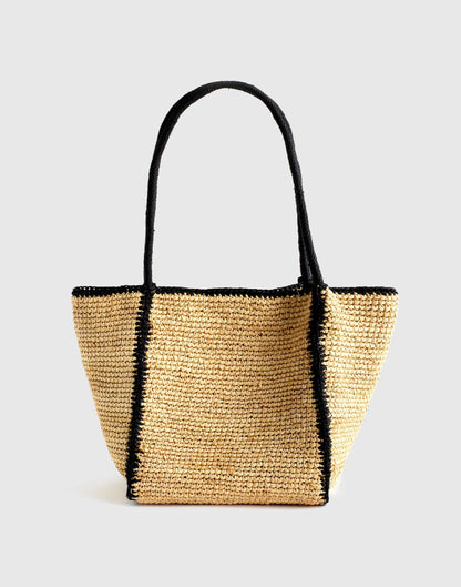 The Lexington Small Tote in Raffia Natural Multi | Madewell