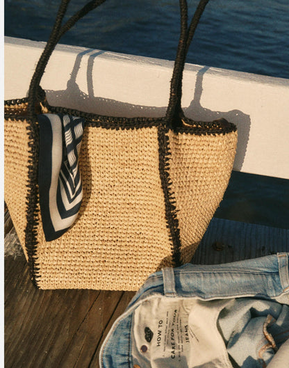 The Lexington Small Tote in Raffia Natural Multi | Madewell