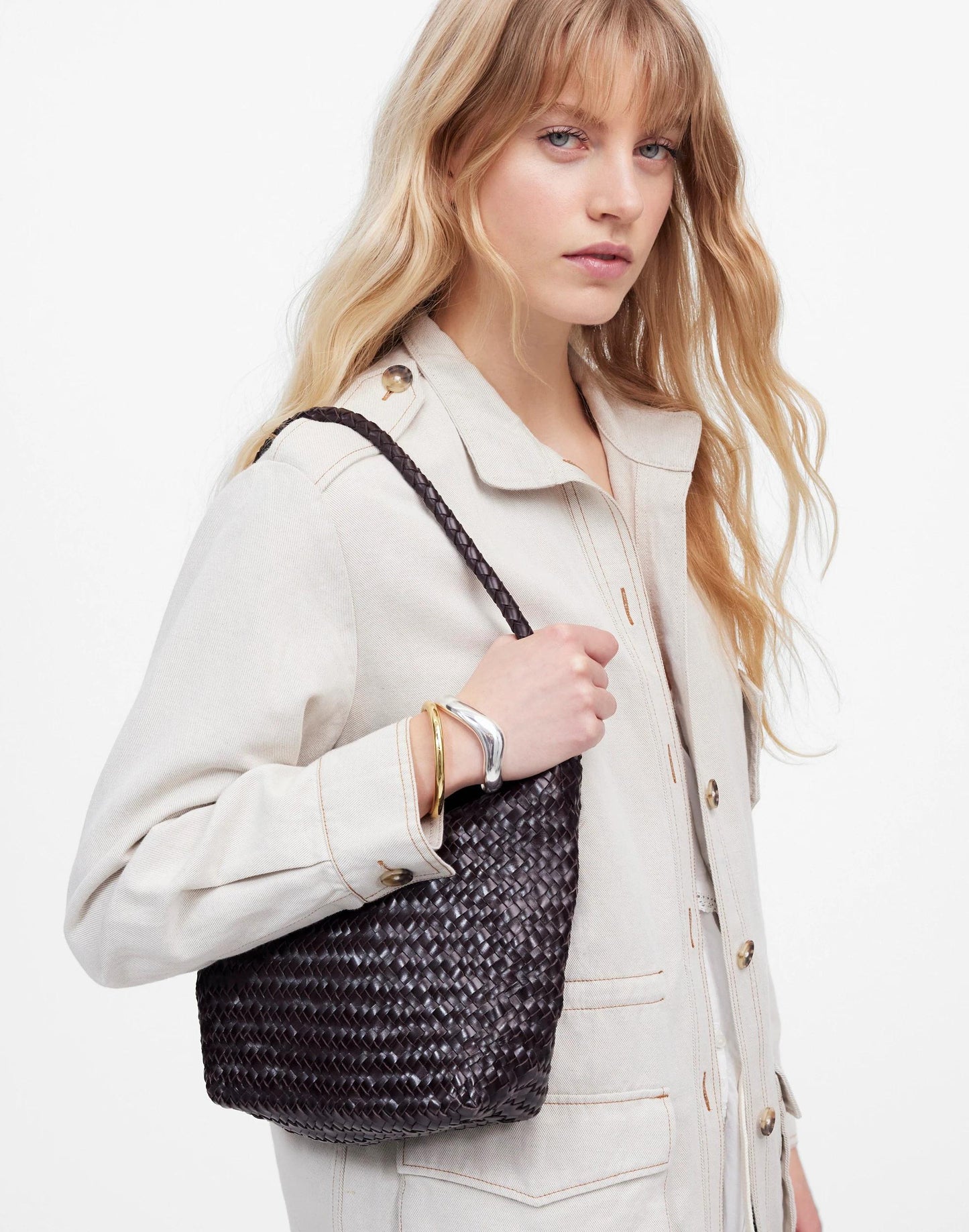 The Signature Woven Shoulder Bag Golf Green | Madewell