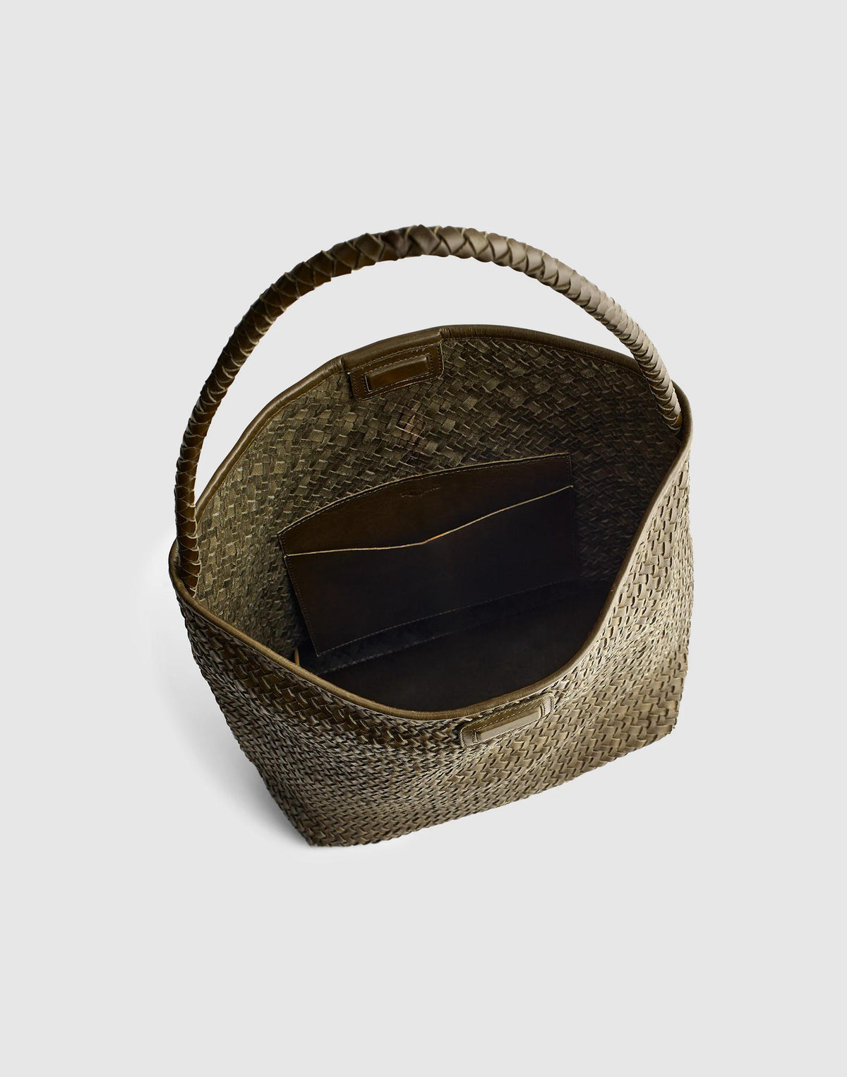 The Signature Woven Bucket Bag Faded Olive | Madewell