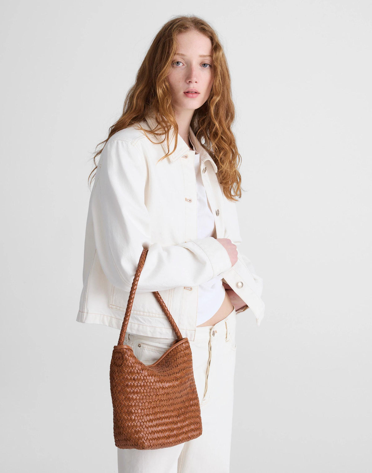 The Signature Woven Shoulder Bag Burnt Sienna | Madewell