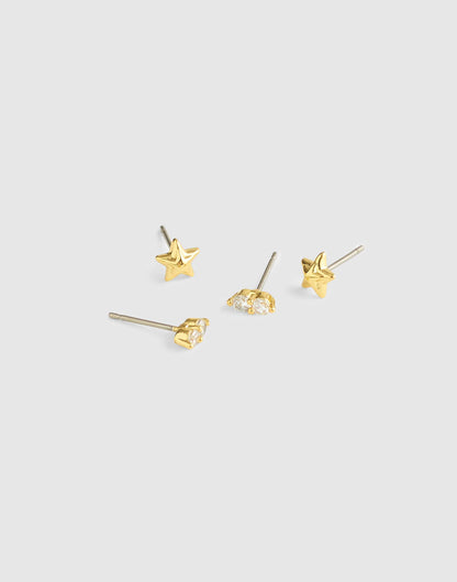 Star Stud Earring Set Warm Gold | Madewell