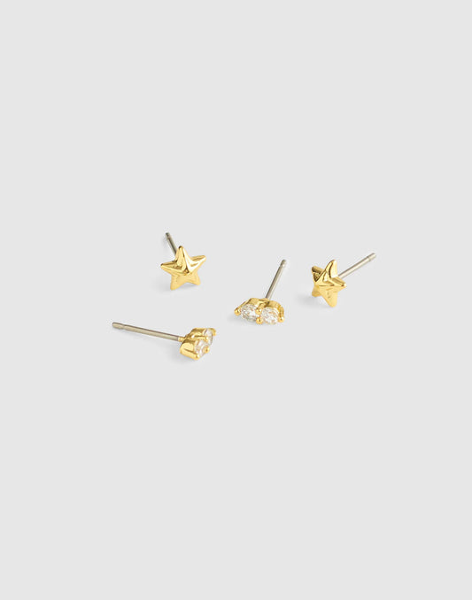Star Stud Earring Set Warm Gold | Madewell