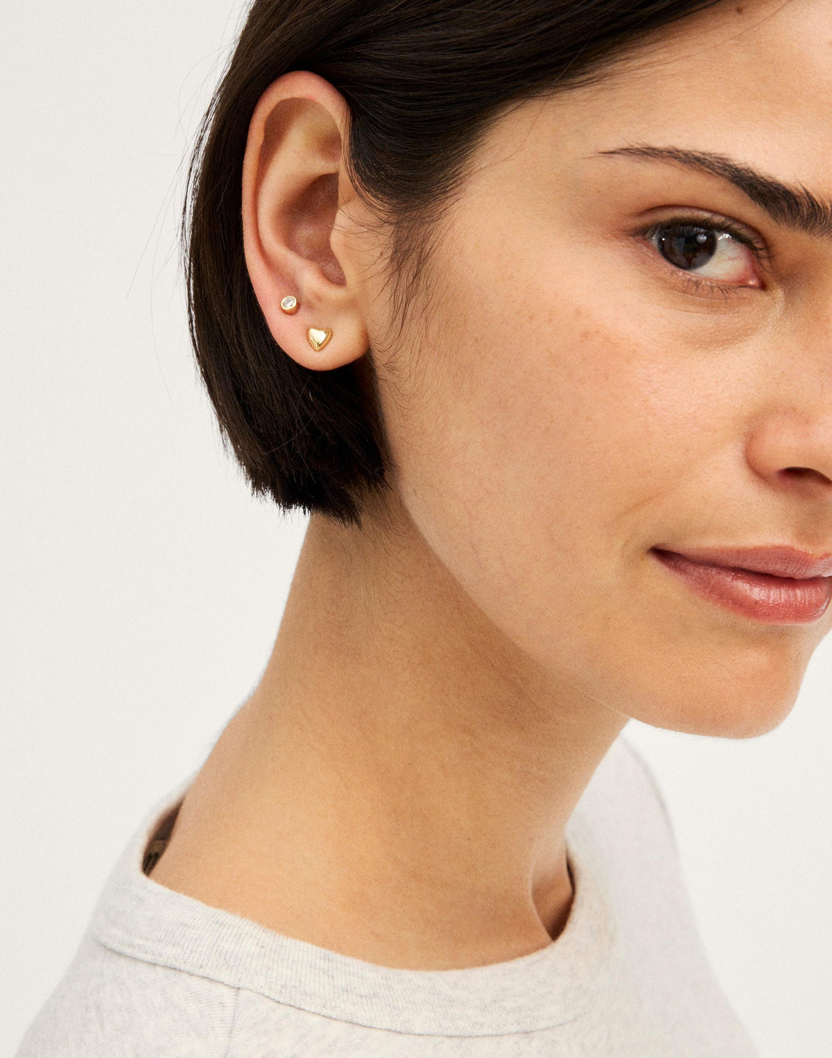 Heart Stud Earring Set Warm Gold | Madewell