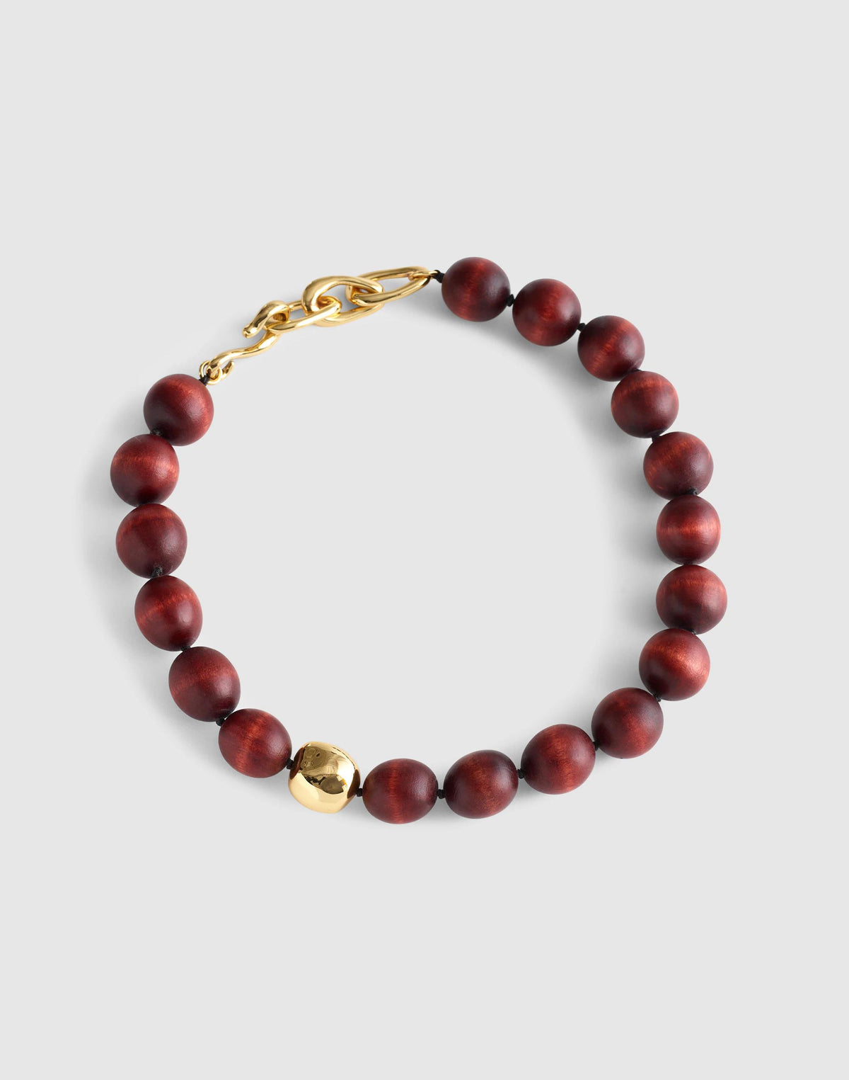 Madewell x Shopbop Oversized Wood Beaded Choker Necklace Antique Gold | Madewell
