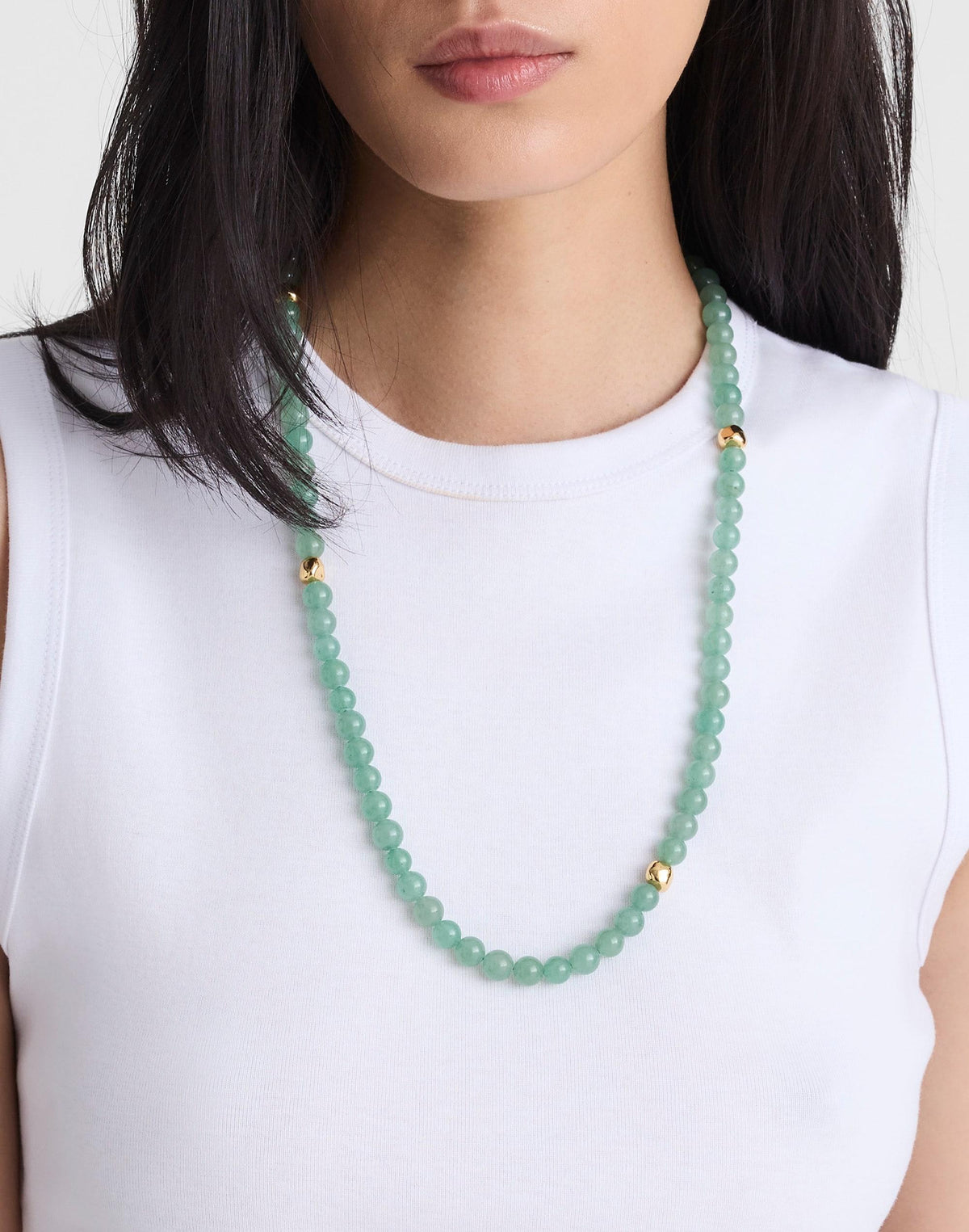 Madewell x Shopbop Semiprecious Beaded Necklace Antique Gold | Madewell