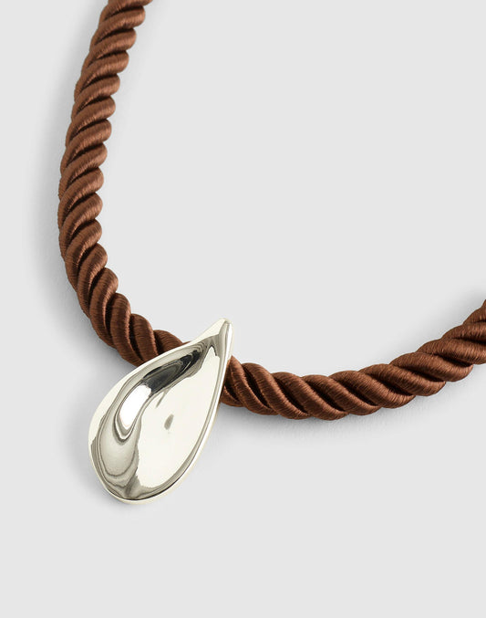 Droplet Pendant Cord Necklace Warm Silver | Madewell