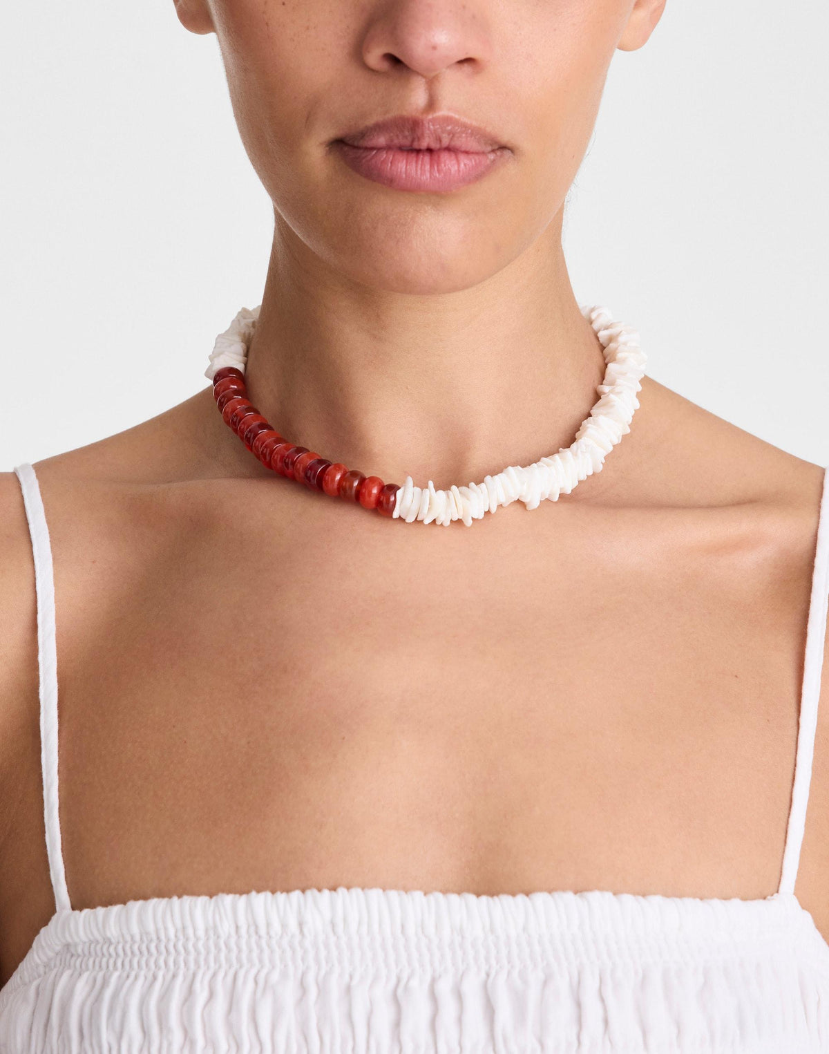 Semiprecious Puka Shell Beaded Choker Necklace Antique Gold | Madewell